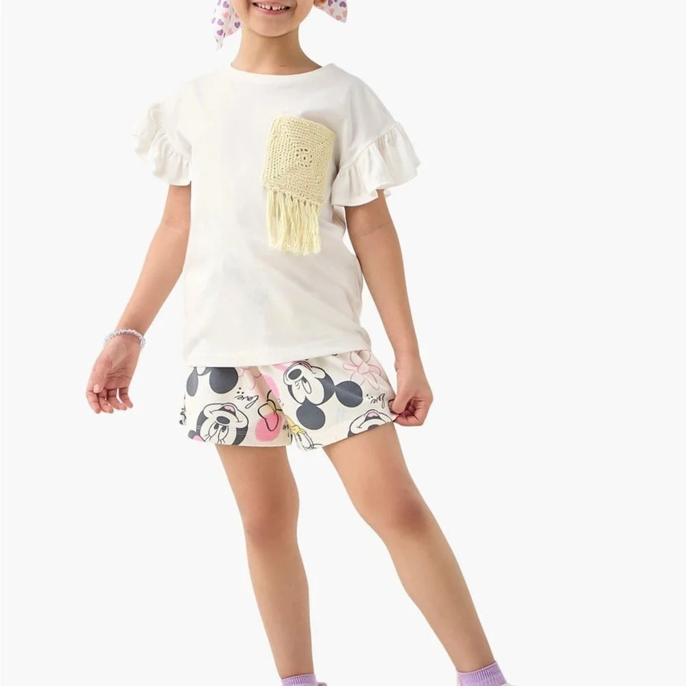 NWT Zara x Disney Kid’s Cream Shorts | Size 13-14